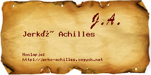 Jerkó Achilles névjegykártya